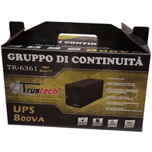GRUPPO DI CONTINUITA' UPS 800VA 480W 2 USCITE BIVALENTI AC RESTART TRUSTECH