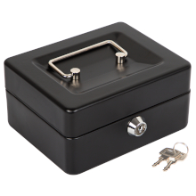 CASSETTA PORTAVALORI IN METALLO CON DUE CHIAVI NERA