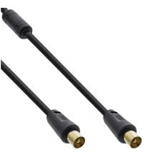 CAVO ANTENNA TV SPINOTTI IEC M/F PIN DORATI 2M NERO