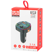 TRASMETTITORE FM BLUETOOTH 5.0 2 X USB + 1 X TYPE-C 20W RGB