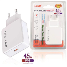 CARICABATTERIA 45W CON 1 X TYPE-C PD 45W BIANCO