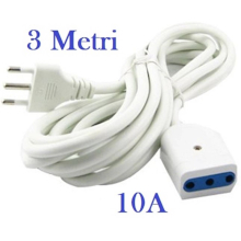 PROLUNGA LINEARE 3MT SPINA 10A 2P+T PRESA 10A