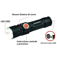 TORCIA CON MINI ZOOM E RICARICA USB