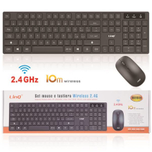 SET TASTIERA E MOUSE WIRELESS 2.4GHZ 10M