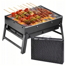 BARBECUE DA GIARDINO PORTATILE E PIEGHEVOLE NERO