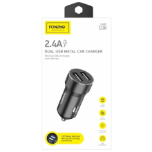 CARICABATTERIA DA AUTO 2XUSB FONENG C08 2.4A 12W NERO