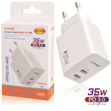 CARICABATTERIA 2 PORTE TYPE-C PD 35W BIANCO