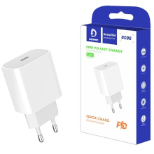 CARICABATTERIA FAST CHARGER USB-C 20W BIANCO