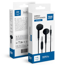 CUFFIE CON MICROFONO JACK 3.5MM BLUE STAR E65 1.2M NERE