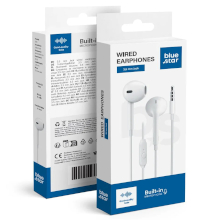 CUFFIE CON MICROFONO JACK 3.5MM BLUE STAR E65 1.2M BIANCHE