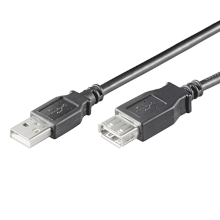 CAVO PROLUNGA USB 2.0 A/A M/F 3M NERO POLYBAG