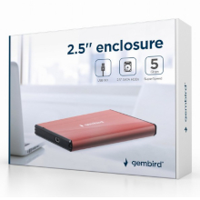 BOX ESTERNO GEMBIRD USB 3.0 2.5 POLLICI ROSA OPACO