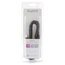 CAVO PROLUNGA USB 2.0 A/A M/F 3M NERO BLISTER