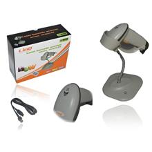 PISTOLA BARCODE LETTORE CODICI A BARRE LASER USB CON BASE