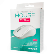 MOUSE OMEGA OM441 1200DPI 1.5M USB BIANCO
