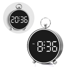SVEGLIA LED DA TAVOLO DIGITALE 11CM NERA/SILVER