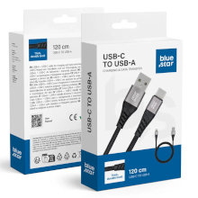 CAVO INTRECCIATO BLUE STAR DC-003 USB TYPE-C 3A 20W 1.2M NERO