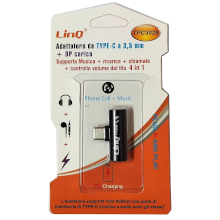 ADATTATORE DA TYPE-C A JACK 3,5MM+RICARICA 3IN1