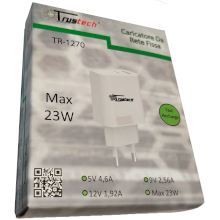CARICABATTERIA FAST CHARGER 4.6A 23W 1XUSB + 1XTYPE-C BIANCO