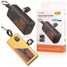 POWER BANK CON CONNETTORE TYPE-C + PORTA TYPE-C 8000MAH BIANCO-GIALLO