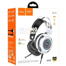 CUFFIE DA GAMING JACK 3.5MM + USB HOCO W100 CON MICROFONO 2M BIANCHE