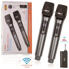 SET 2 MICROFONI WIRELESS RICEVITORE JACK 6.5MM 40M