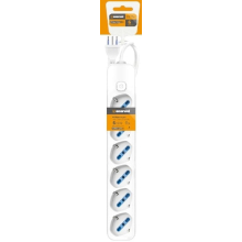 MULTIPRESA CON INTERRUTTORE A 6 USCITE 16A 250V MAX 3680W 1.5M