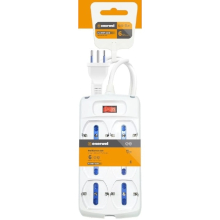 MULTIPRESA CON INTERRUTTORE A 6 USCITE 16A 250V MAX 3680W 1.5M