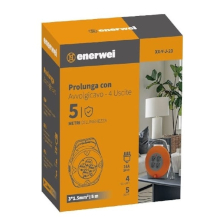 PROLUNGA CON AVVOLGICAVO 4 USCITE SCHUKO 16A 1110W 5M